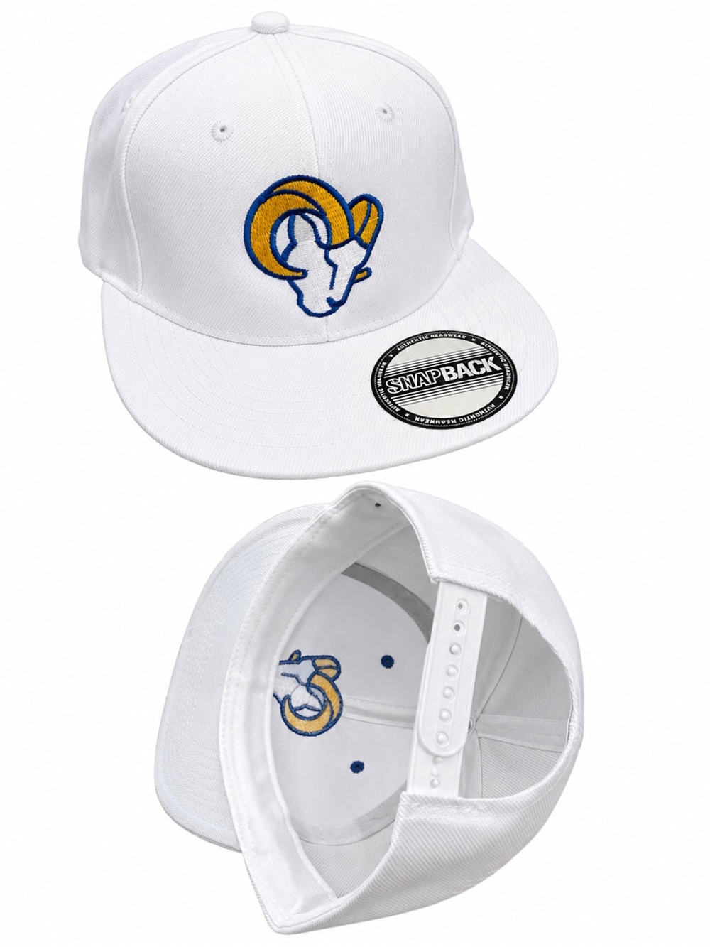 LA Rams White Snapback Hat Rams SnapBack LA Rams hat new embroidered logo hat